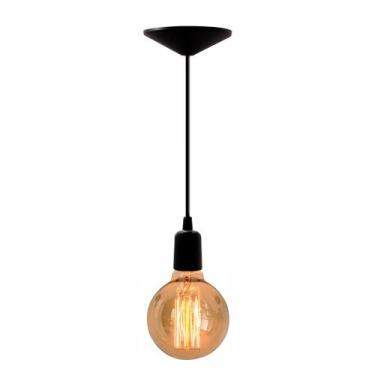 Imagem de Luminária Pendente Cabo Fio Industrial Decorativo Retrô E27 - Madeinsp