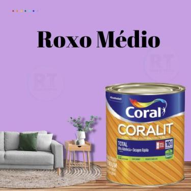 Imagem de Esmalte Sintético Base Água Coral Coralit 800ml Tinta Cor Roxo Acetina