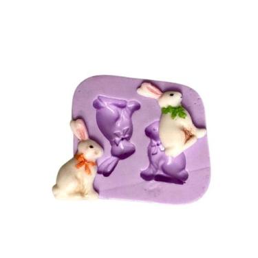 Imagem de F979 molde de silicone coelhinhos confeitaria biscuit - confeitaria do