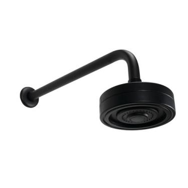 Imagem de Ducha Black Auto Limpante Preto Fosco c/ Cano de Parede - AMG Metais