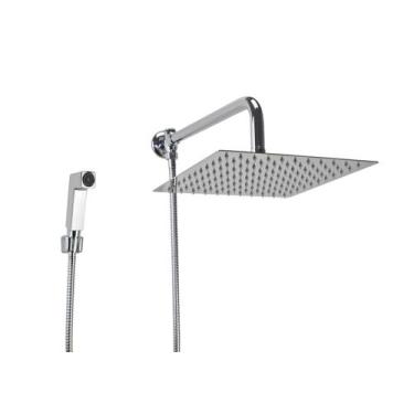 Imagem de Ducha Inox 304 25 cm com Desviador e Ducha Manual ABS - AMG Metais