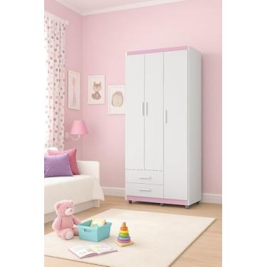 Imagem de Guarda Roupa Infantil ROSA Com 03 Portas