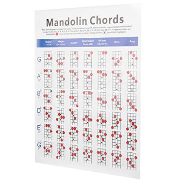 Imagem de LiebeWH Prático Bandolim Chord Chart Fretboard Notas Papel Revestido para Iniciantes Adulto Kid