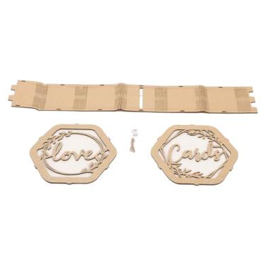 Imagem de Caixa de Cartão de Casamento de Madeira, Design Oco Exclusivo, Caixa de Cartões de Felicitações Personalizadas DIY, Madeira para Preservação a Longo Prazo, para Recém -casados,