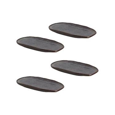 Imagem de Conjunto de Travessas Ovais Rasas Porto Brasil Orgânico Titanium 23x11cm - 4 Peças