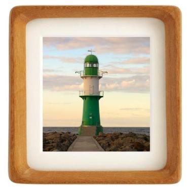 Imagem de Porta-retratos Zibrelte Natural Wood 6x6 para fotos 4x4 ou 6x6