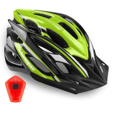 Imagem de Capacete de bicicleta masculino e feminino, capacete de bicicleta Shinmax com luz traseira e viseira removível
