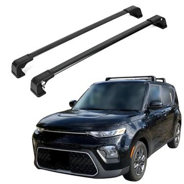 Imagem de ERKUL Barras transversais de rack de teto para Kia Soul 2020-2024 | Barras transversais de alumínio com trava antirroubo para telhado, transportador de carga, bagagem, caiaque, canoa, snowboard,