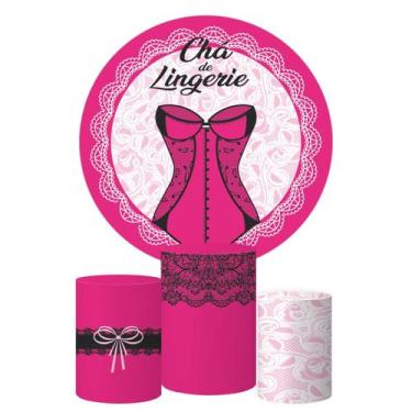 Imagem de Trio Capa Cilindro + Painel Redondo Cha Lingerie - DECORANDO E GRUDAND