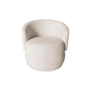 Imagem de Poltrona Decorativa Beatriz Orgânica Suede Marfim - Mansão Decor