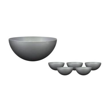 Imagem de Kit 6 Mini Bowl Prata 240Ml Plástico Premium