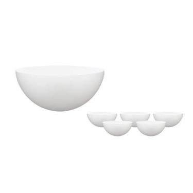 Imagem de Kit 6 Mini Bowl Branco 240Ml Plástico Premium