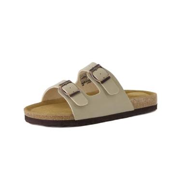 Imagem de CUSHIONAIRE Sandália infantil Lane JR com palmilha de cortiça + conforto, Stone Nubuck, 4 Big Kid