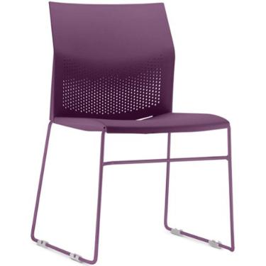 Imagem de Cadeira Empilhável Fixa Link F02 Base Aço Roxo - Lyam Decor