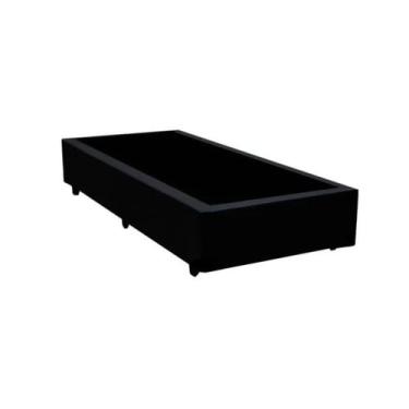 Imagem de Base Cama Box Solteiro Preto Sintetico Premium 40x88x188 - Santo Box F