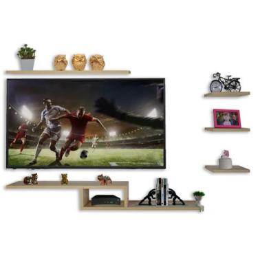 Imagem de Rack suspenso premium- mod. 1 - mdf 15mm -amadeirado clarinho - VR-Alv