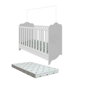 Imagem de Berço Moveis Peroba Clara Americano 3x1 MDF + Colchão