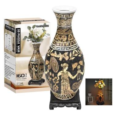 Imagem de Vaso de quebra-cabeça 3D YunsheCSBS 160 peças com luz LED para adultos