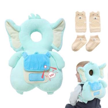Imagem de Mochila Protectora para Cabeza de Bebé con Rodilleras Elefante-A - Mar