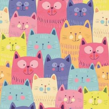 Imagem de Papel De Parede Adesivo Infantil Gatos 5369 0,58X3,00M