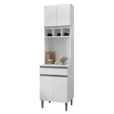 Imagem de Paneleiro Torre Quente Armário de Cozinha Andréia 04 Portas Branco - Desk Design