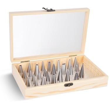 Imagem de Organizador de pontas de tubulação, equipado com 200 peças de unhas de flores de bolo, comporta 60 pontas de confeitar, ferramentas de decoração de bolos, ferramentas de cozimento, caixa de