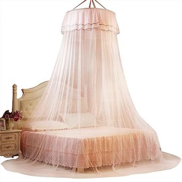 Imagem de Cama princesa dossel queen size respirável poliéster renda domo rede para meninas, crianças e adultos, fácil de usar decorativo (tipo 4)