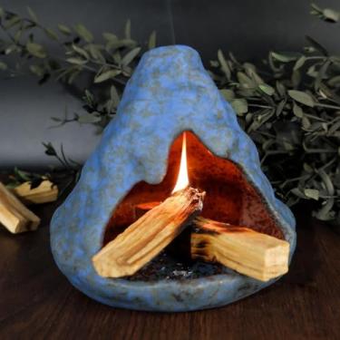 Imagem de MOUGIGI Suporte e queimador de incenso Palo Santo - Tigela de modelagem Zongzi | Suporte para queimador de cone de sálvia e prato de incenso de quiminé ideal para limpeza energética, ioga, meditação