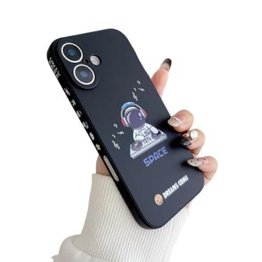 Imagem de Yonds Queen Capa fofa para iPhone 17, desenho animado astronauta planeta lua design elegante TPU macio proteção antiderrapante à prova de choque capa moderna (iPhone 17, música)