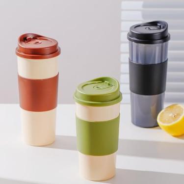Imagem de Xícara de café de 473 ml para ambientes externos - Caneca de bebida PP leve à prova de vazamento de 473 ml, verde ultra portátil
