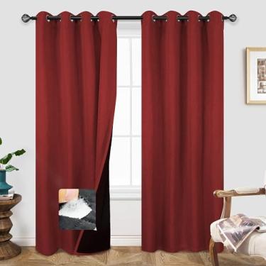 Imagem de DriftAway Cortinas blackout de linho texturizadas com isolamento térmico à prova de som com forro térmico acolchoado para bloqueio de frio e calor, redução de ruído e sono diurno, 1 peça 132 x 213 cm