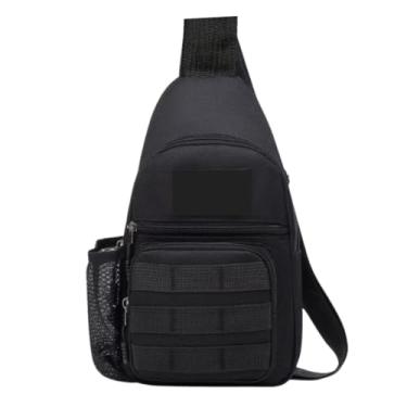 Imagem de Bolsa transversal masculina pochete impermeável para ombro tiracolo (Preto)