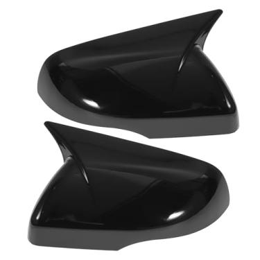 Imagem de Motoforti 1 par de tampa do espelho do lado esquerdo direito ABS substituição preto brilhante para Ford Edge 2015-2024 Ox Horn com luz de seta capa de proteção de espelho