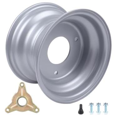 Imagem de Roda de aro de 15 cm + cubo de eixo 23T para cortador de grama ATV Quad Go kart 145/70-6 110cc 125cc Quad Go kart (prata)