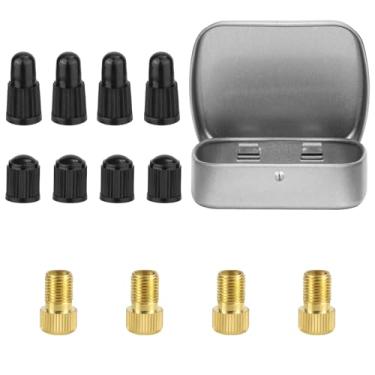 Imagem de Conjunto de adaptadores de válvula de bicicleta com 12 peças, adaptador converte Presta para Schrader para bicicleta, adaptadores de haste de válvula de bomba de bicicleta de latão de plástico com