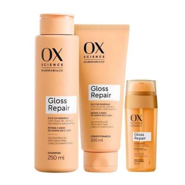 Imagem de Kit OX Science Mari Maria Gloss Repair Shampoo + Condicionador + Sérum
