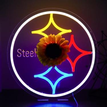 Imagem de Placa neon de futebol para decoração de parede, luzes neon de futebol para quarto homem caverna decoração de fundo de bar, LED neon para festas, bares, dormitórios, decoração de sala de jogos,