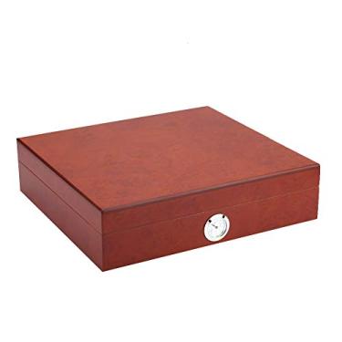 Imagem de YOUTHINK Caixa de Umidificador de Cedro, Umidificador de Charuto de Madeira de Cedro Com Higrômetro para 20 Charutos, Estojo de Viagem Portátil para Entusiastas de (Marrom)