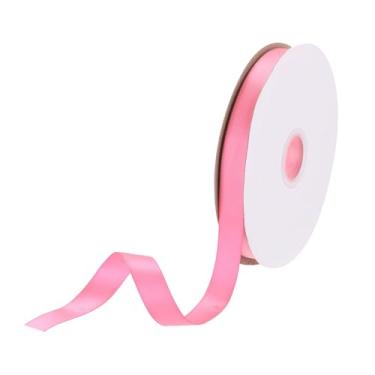 Imagem de DMiotech Fita de cetim de 5/20.3 cm 50 jardas fita de gorgorão fina de tecido dupla face para embrulho de presente floral buquê de flores, rosa escuro