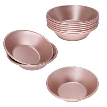 Imagem de Urxirha Pacote com 9 moldes para torta de ovo, latas pastel de nata de 7,5 cm, latas de aço carbono, mini formas de torta para pastelaria (ouro rosa)