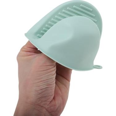 Imagem de Generic 1 peça de luvas de forno resistentes ao calor pinças de cozinha apenas lavagem à mão silicone verde 8,4 x 11 cm