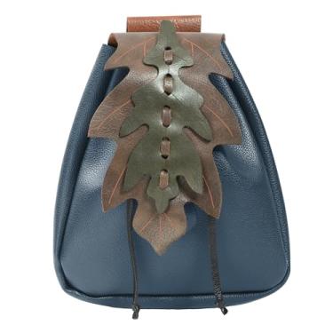 Imagem de UJUROU Bolsa de cinto renascentista Ren Faire pochete medieval cintura cordão folha acessórios para fantasia
