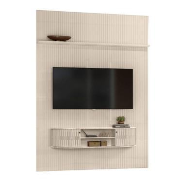 Imagem de Combo Home Suspenso + Painel Para Tv 60 Polegadas New Monte Carlo - 7 Decor Calacata E Off White