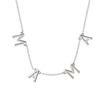 Imagem de RLHRNDE Colar feminino com pingente Mama minimalista e delicado banhado a ouro 18 K, presente de Natal para mamãe, Medium, Metal, Sem Pedra Preciosa