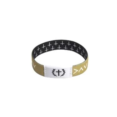 Imagem de Pulseira com versículo bíblico diário inteligente presente de joias cristãs, Large, Fibra sintética, Sem Pedra Preciosa