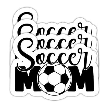 Imagem de Adesivo Soccer Mom (3 peças) - Decalque de vinil à prova d'água para copos, garrafas de água, laptops, álbuns de recortes - Adesivo de presente de futebol para jogadores de futebol, equipes, fãs