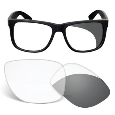 Imagem de Lentes de substituição de 1,5 mm compatíveis com óculos de sol Ray-Ban RB4165 de 54 mm, antiarranhões e resistentes a impactos - cinza fotocromático