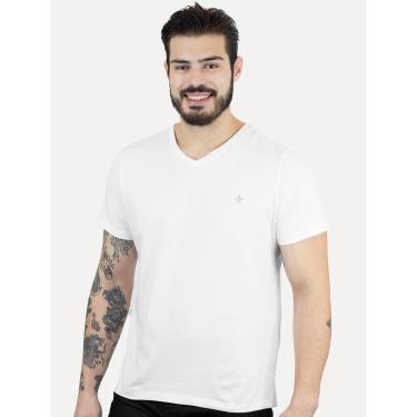 Imagem de Camiseta Dudalina Masculina V-Neck Essential Gray Icon Branca-Masculino