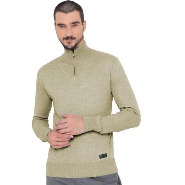 Imagem de Blusa VR Tricot Masculina Half-Zip Stone Cáqui-Masculino