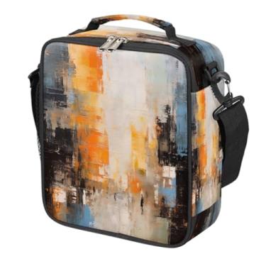 Imagem de hongjinglin Lancheira isolada para crianças, meninos, meninas, pintura retrô, balde de almoço, reutilizável, caixa de preparação de refeições, resistente à água, leve, para escola, viagem, trabalho